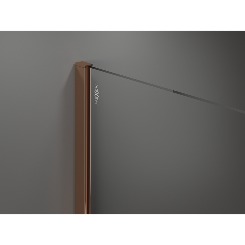 Mexen Kioto sprchová stěna Walk-in 130 x 200 cm, bronz 8 mm, růžové zlato - 800-130-101-60-32