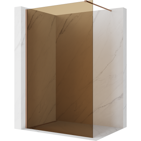 Mexen Kioto sprchová stěna Walk-in 90 x 200 cm, 8 mm bronz, kartáčovaná měď - 800-090-101-65-32