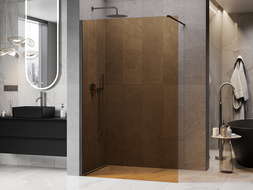 Mexen Kioto sprchová stěna Walk-in 140 x 200 cm, bronz 8 mm, gun gray kartáčovaný - 800-140-101-66-32