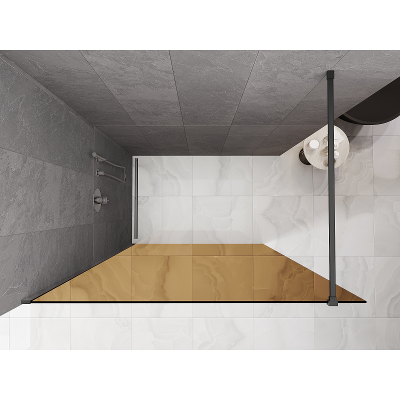 Mexen Kioto sprchová stěna Walk-in 130 x 200 cm, bronz 8 mm, gun metal - 800-130-101-95-32
