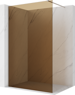 Mexen Kioto sprchová stěna Walk-in 70 x 200 cm, bronz 8 mm, kartáčovaný nikl - 800-070-101-97-32