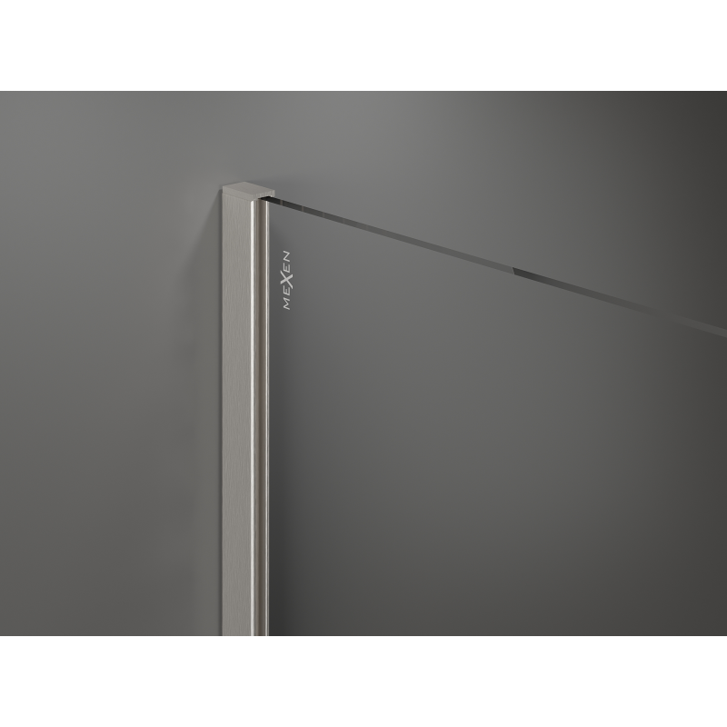 Mexen Kioto sprchová stěna Walk-in 80 x 200 cm, bronz 8 mm, kartáčovaný nikl - 800-080-101-97-32