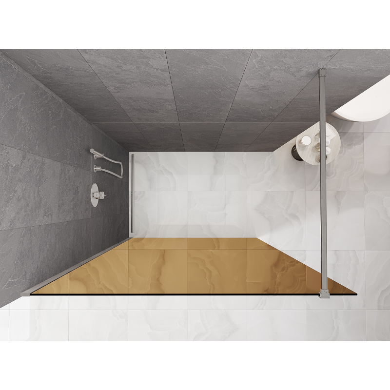 Mexen Kioto sprchová stěna Walk-in 80 x 200 cm, bronz 8 mm, kartáčovaný nikl - 800-080-101-97-32