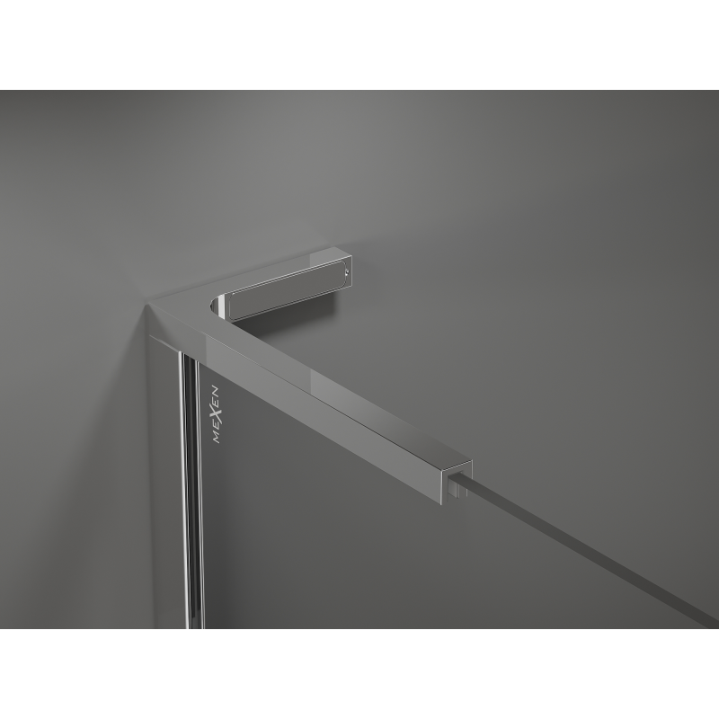 Mexen Kioto L sprchová stěna Walk-in 100 x 200 cm, hnědá, chrom - 800-100-103-01-32