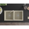 Mexen Mario dřez granitový 2-komorový s kuchyňskou baterií Telma, béžový - 6504-69-670200-69