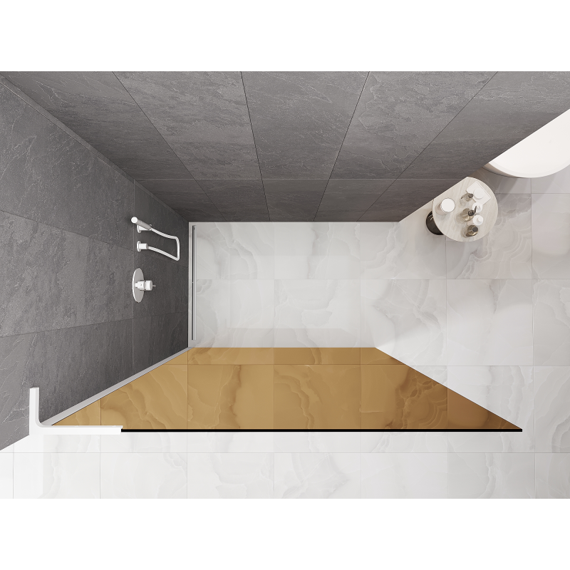 Mexen Kioto L sprchová stěna Walk-in 90 x 200 cm, bronz, bílá - 800-090-103-20-32