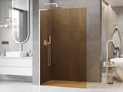Mexen Kioto L Sprchová stěna Walk-in 120 x 200 cm, hnědá, bílá - 800-120-103-20-32