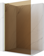 Mexen Kioto L Sprchová stěna Walk-in 100 x 200 cm, bronz, zlatá kartáčovaná - 800-100-103-55-32