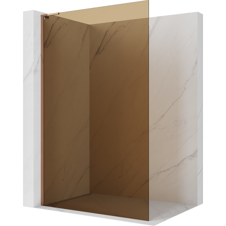 Mexen Kioto L sprchová stěna Walk-in 110 x 200 cm, bronz, růžové zlato - 800-110-103-60-32