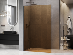 Mexen Kioto L sprchová stěna Walk-in 90 x 200 cm, bronz, kartáčovaná gun šedá - 800-090-103-66-32