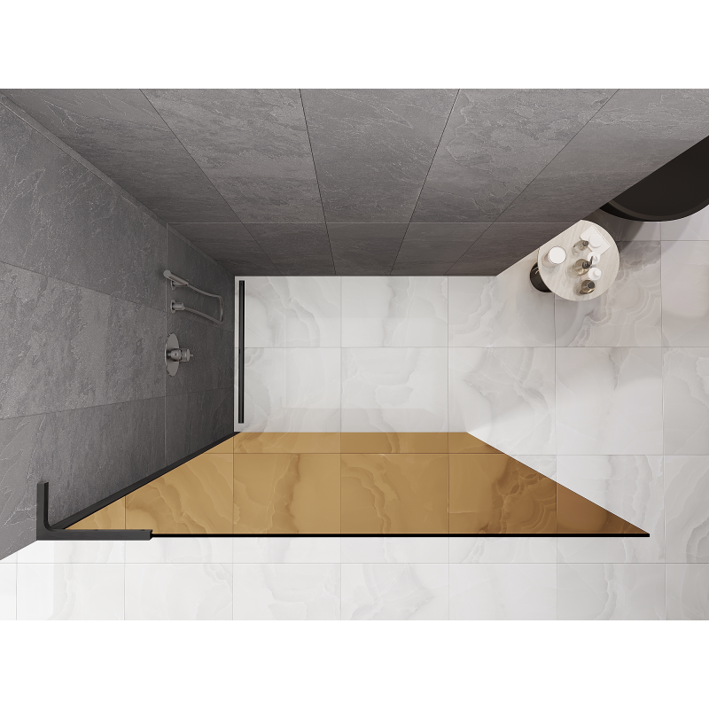 Mexen Kioto L sprchová stěna Walk-in 90 x 200 cm, bronz, kartáčovaná gun šedá - 800-090-103-66-32