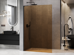 Mexen Kioto L sprchová stěna Walk-in 90 x 200 cm, bronzová, černá - 800-090-103-70-32