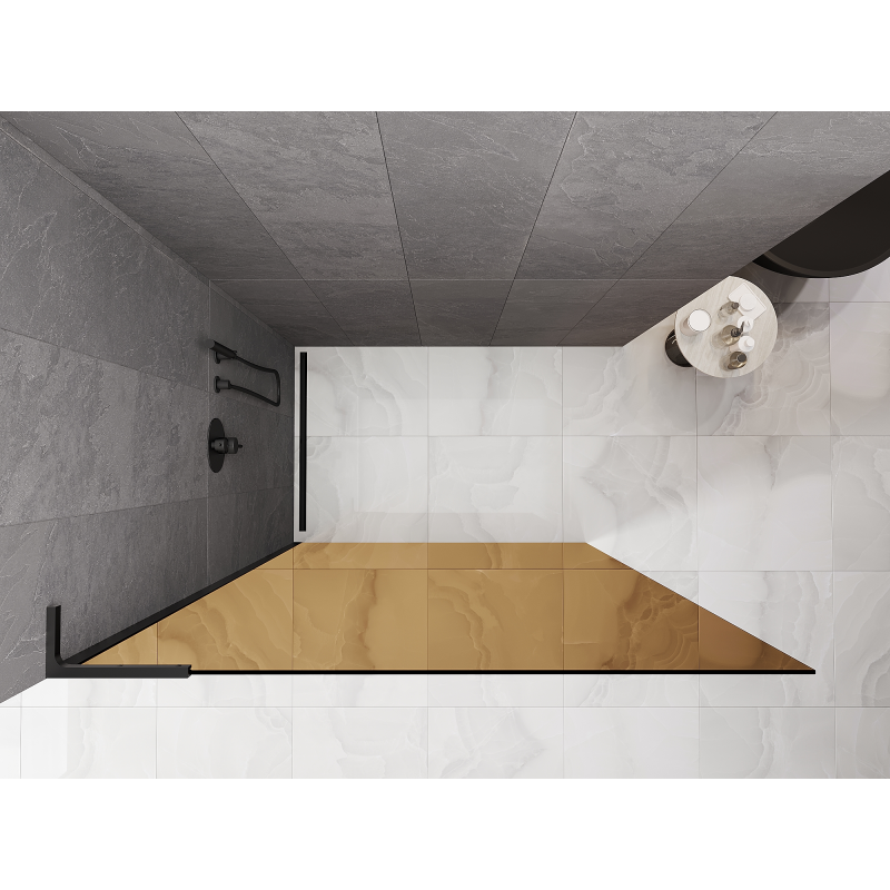 Mexen Kioto L sprchová stěna Walk-in 90 x 200 cm, bronzová, černá - 800-090-103-70-32