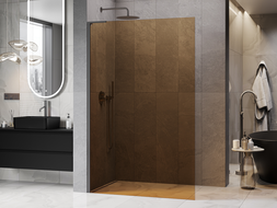 Mexen Kioto L sprchová stěna Walk-in 70 x 200 cm, bronz, gun metal - 800-070-103-95-32