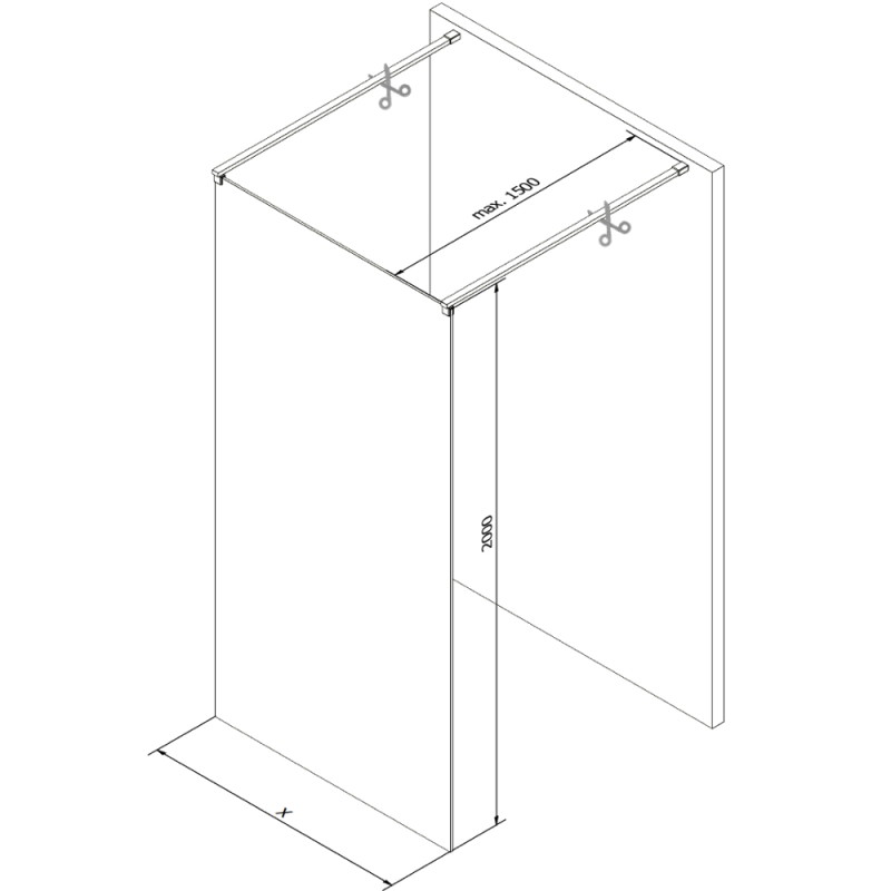 Mexen Kioto volně stojící sprchová stěna 120 x 200 cm, bronz 8 mm, gun metal - 800-120-002-95-32