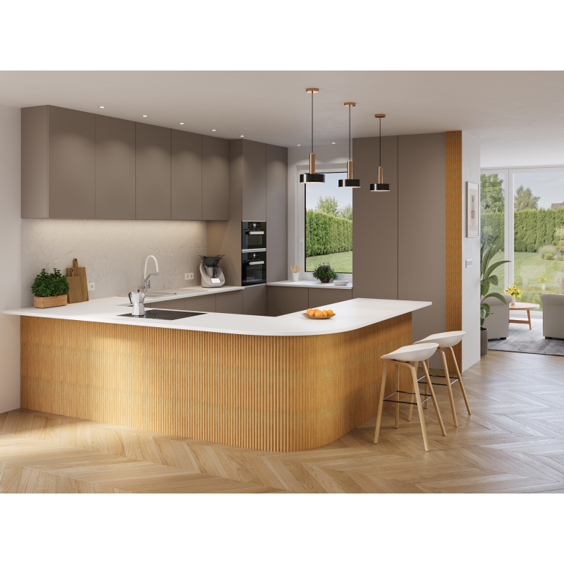Mexen Ovalo 01 lamely stěnové rýhované elastické 280 x 36 cm, technická dýha, Dub Classic - S130-280-01-041