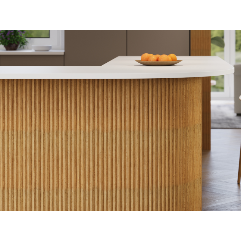Mexen Ovalo 01 lamely stěnové rýhované elastické 280 x 36 cm, technická dýha, Dub Classic - S130-280-01-041