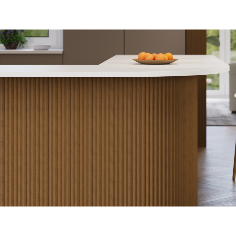 Mexen Ovalo 01 stěnové lamely rýhované elastické 280 x 36 cm, technická dýha, Dub Přírodní - S130-280-01-042