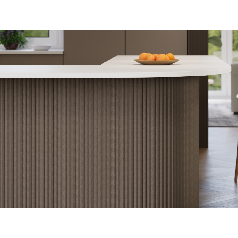 Mexen Ovalo 01 stěnové lamely rýhované elastické 280 x 36 cm, technická dýha, Šedý Dub - S130-280-01-043