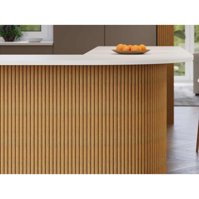 Mexen Ovalo 03 elastické lamely na stěnu s drážkami 280 x 36 cm, technická dýha, Dub Classic - S130-280-03-041