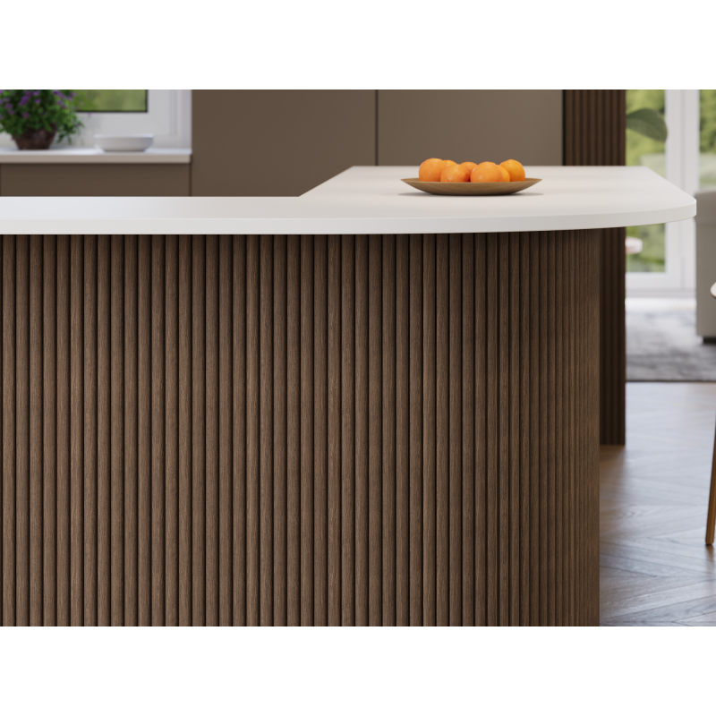 Mexen Ovalo 03 ryhované elastické stěnové lamely 280 x 36 cm, technická dýha, Tmavý ořech - S130-280-03-044