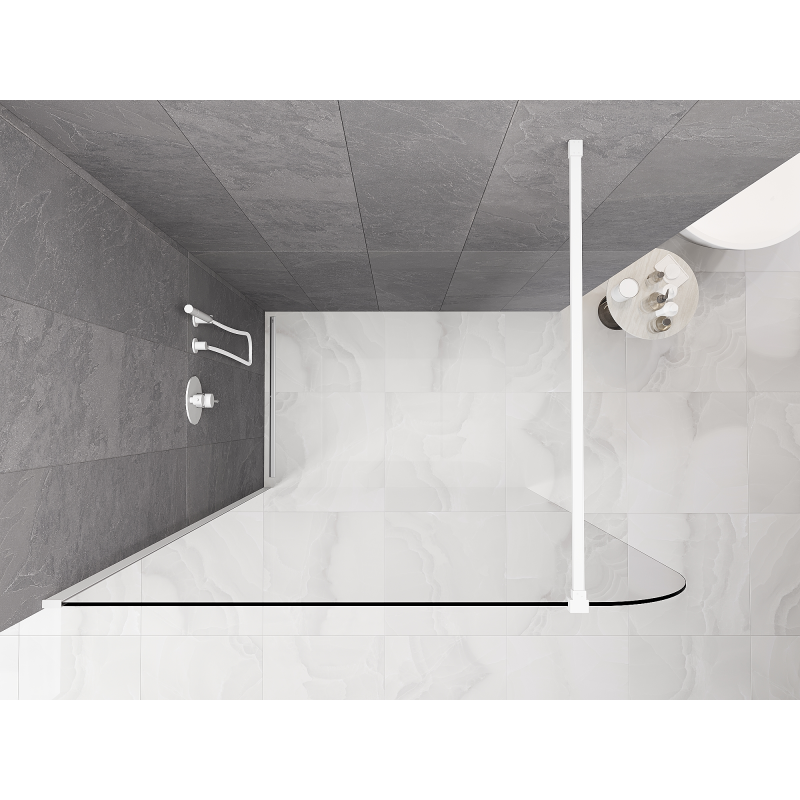 Mexen Kioto-P sprchová stěna Walk-in 80 x 200 cm, transparentní 8 mm, bílá - 800-080-101-20-00-P