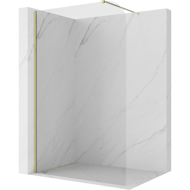 Mexen Kioto-P sprchová stěna Walk-in 80 x 200 cm, průhledná 8 mm, zlatá - 800-080-101-50-00-P