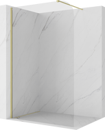Mexen Kioto-P sprchová stěna Walk-in 80 x 200 cm, transparentní 8 mm, zlatá kartáčovaná - 800-080-101-55-00-P