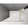 Mexen Kioto-P sprchová stěna Walk-in 140 x 200 cm, průhledná 8 mm, zlatá kartáčovaná - 800-140-101-55-00-P