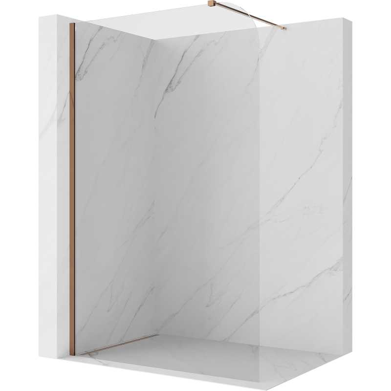 Mexen Kioto-P Sprchová stěna Walk-in 80 x 200 cm, transparentní 8 mm, růžové zlato - 800-080-101-60-00-P