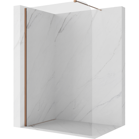 Mexen Kioto-P Sprchová stěna Walk-in 80 x 200 cm, transparentní 8 mm, růžové zlato - 800-080-101-60-00-P