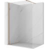 Mexen Kioto-P sprchová stěna Walk-in 70 x 200 cm, transparentní 8 mm, kartáčovaná měď - 800-070-101-65-00-P