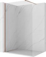 Mexen Kioto-P sprchová stěna Walk-in 70 x 200 cm, transparentní 8 mm, kartáčovaná měď - 800-070-101-65-00-P