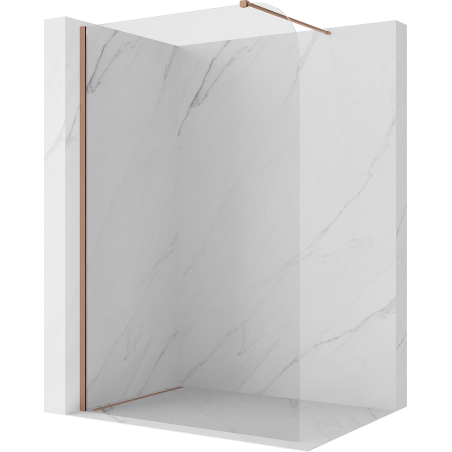 Mexen Kioto-P sprchová stěna Walk-in 120 x 200 cm, průhledná 8 mm, kartáčovaná měď - 800-120-101-65-00-P