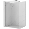 Mexen Kioto-P sprchová stěna Walk-in 70 x 200 cm, transparentní 8 mm, tmavě šedá kartáčovaná - 800-070-101-66-00-P