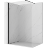 Mexen Kioto-P sprchová stěna Walk-in 130 x 200 cm, transparentní 8 mm, černá - 800-130-101-70-00-P