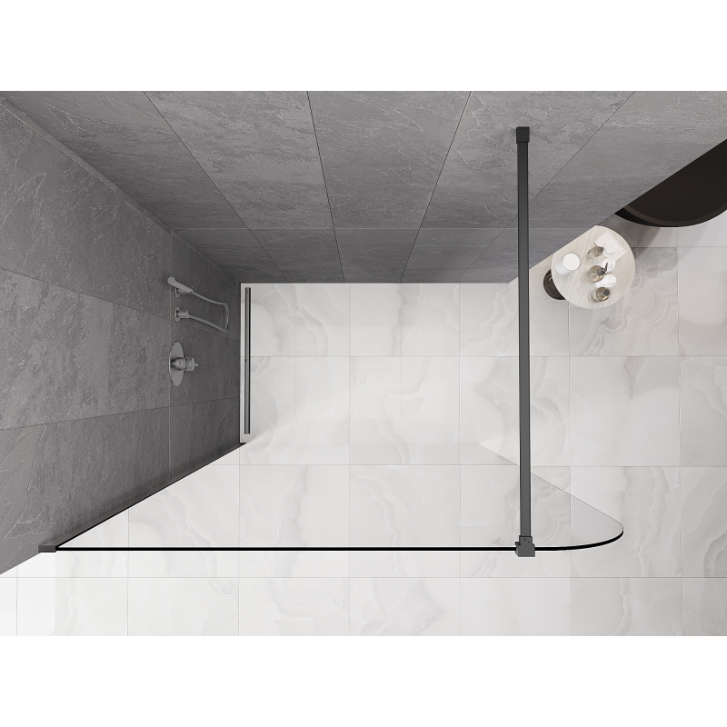 Mexen Kioto-P sprchová stěna Walk-in 140 x 200 cm, transparentní 8 mm, gun metal - 800-140-101-95-00-P
