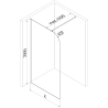 Mexen Kioto-P sprchová stěna Walk-in 110 x 200 cm, transparentní 8 mm, kartáčovaný nikl - 800-110-101-97-00-P