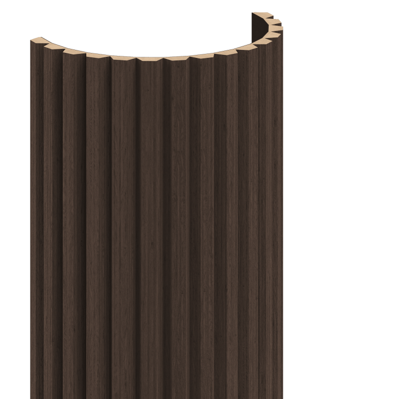 Mexen Ovalo 02 žebrované flexibilní nástěnné lamely 280 x 36 cm, technická dýha, Dub Mocca - S130-280-02-045