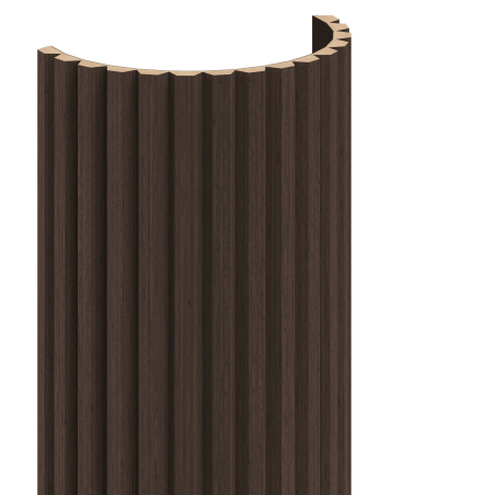 Mexen Ovalo 02 žebrované flexibilní nástěnné lamely 280 x 36 cm, technická dýha, Dub Mocca - S130-280-02-045