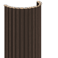 Mexen Ovalo 02 žebrované flexibilní nástěnné lamely 280 x 36 cm, technická dýha, Dub Mocca - S130-280-02-045