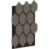 Mexen Form 01 vzorek akustického nástěnného panelu, plsť 9 mm, technická dýha, Šedý Dub - S111-01-043-S