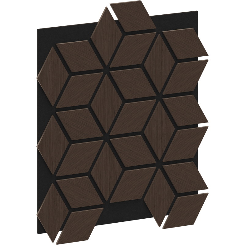 Mexen Form 02 vzorek akustického nástěnného panelu, plsť 9 mm, technická dýha, Dub Mocca - S111-02-045-S