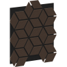 Mexen Form 02 vzorek akustického nástěnného panelu, plsť 9 mm, technická dýha, Dub Mocca - S111-02-045-S