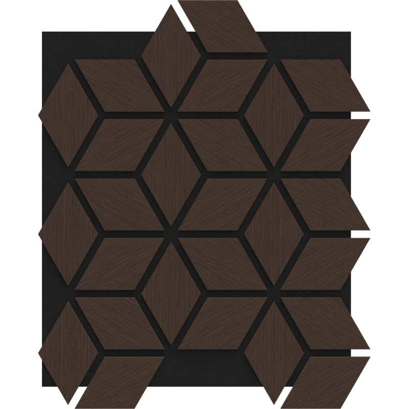 Mexen Form 02 vzorek akustického nástěnného panelu, plsť 9 mm, technická dýha, Dub Mocca - S111-02-045-S