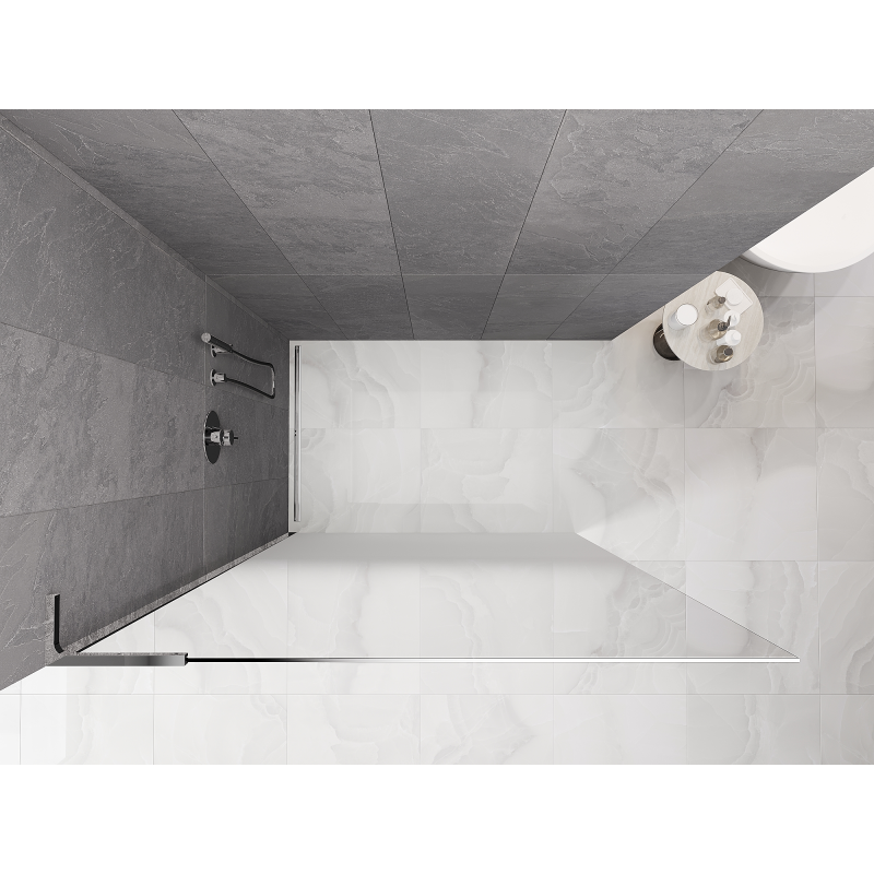 Mexen Kioto L sprchová stěna Walk-in 90 x 200 cm, bílá ombre 8 mm, chrom - 800-090-103-01-86