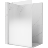 Mexen Kioto L sprchová stěna Walk-in 90 x 200 cm, bílá ombre 8 mm, chrom - 800-090-103-01-86