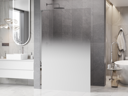 Mexen Kioto L sprchová stěna Walk-in 110 x 200 cm, bílý ombre 8 mm, chrom - 800-110-103-01-86