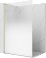 Mexen Kioto L sprchová stěna Walk-in 100 x 200 cm, bílý ombre 8 mm, zlatá - 800-100-103-50-86