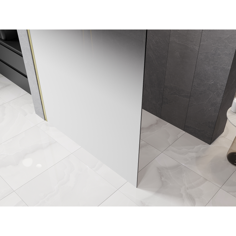 Mexen Kioto L sprchová stěna Walk-in 90 x 200 cm, bílá ombré 8 mm, zlatá kartáčovaná - 800-090-103-55-86